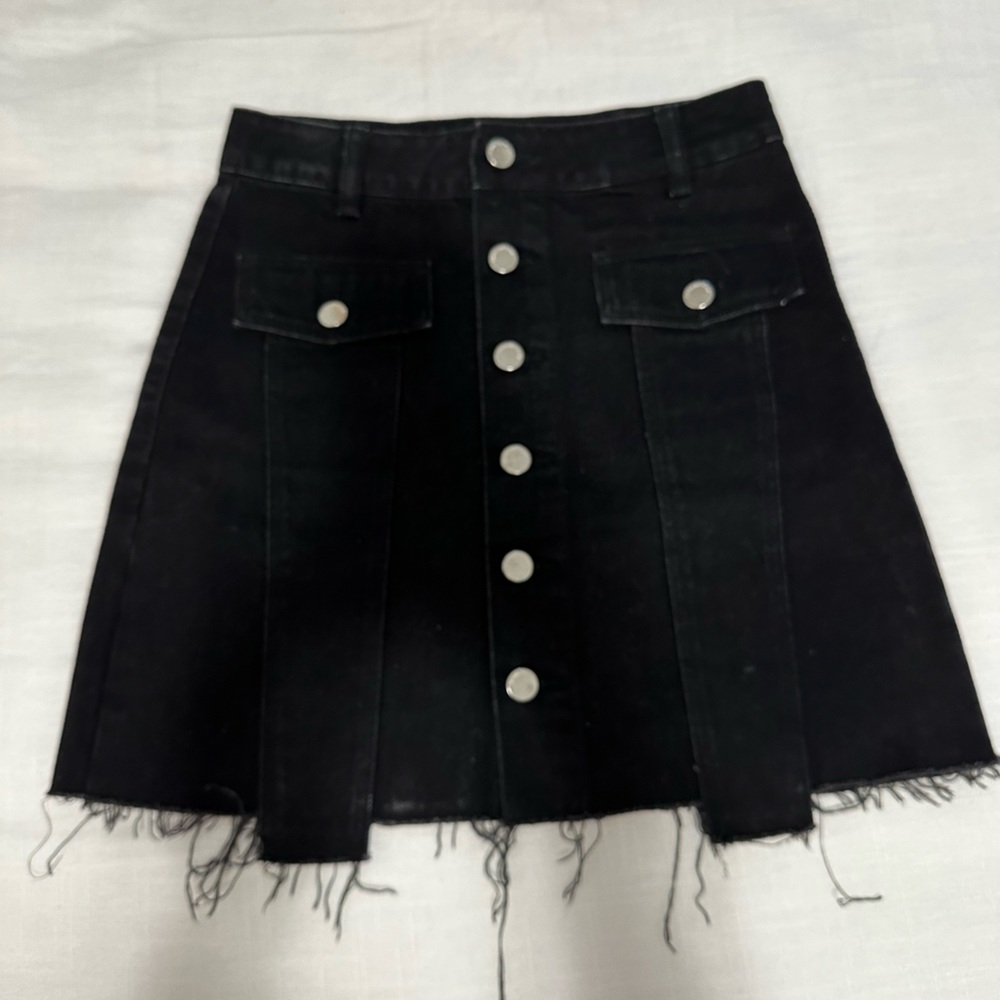 Zara black jean skirt